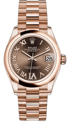 Rolex Datejust 31 Everose Gold — Chocolate Diamond Six Dial | Ref. 278245