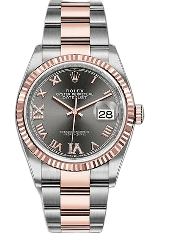 Rolex Datejust 36 Everose Rolesor — Dark Rhodium Roman Dial | Ref. 126231