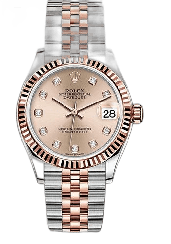 Rolex Datejust 31 Everose Rolesor — Chocolate Diamond Dial with Fluted Bezel | Ref. 278271