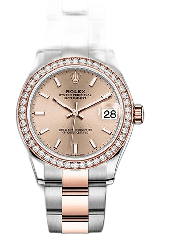 Rolex Datejust 31 Everose Rolesor — Rose Index Dial with 46-Diamond Bezel | Ref. 278381RBR