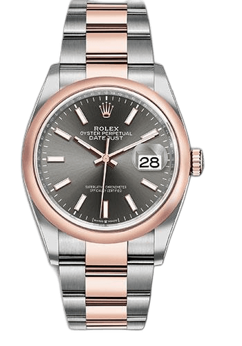 Rolex Datejust 36 Everose Rolesor — Dark Rhodium Index Dial | Ref. 126201