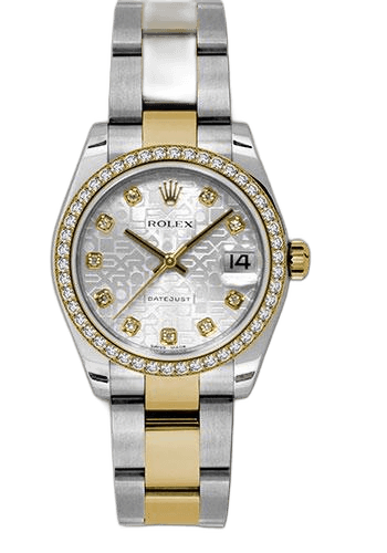 Rolex Datejust 31 Yellow Rolesor — Silver Jubilee Diamond Dial 46-Diamond Bezel | Ref. 178383