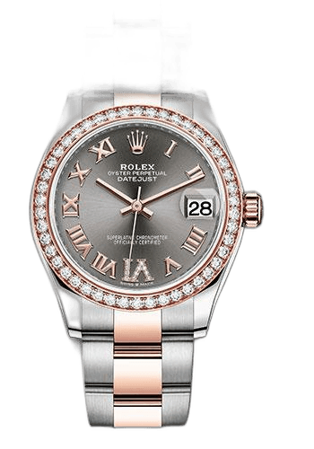 Rolex Datejust Everose Rolesor — Dark Rhodium Diamond Roman VI Dial | 31 mm