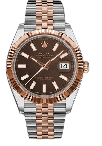 Rolex Datejust 41 Everose Rolesor — Fluted Bezel Chocolate Index Dial | Ref. 126331
