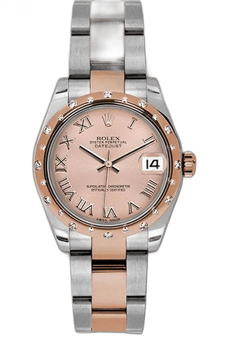 Rolex Datejust 31 Everose Rolesor — Pink Roman Dial 24-Diamond Bezel | Ref. 178341