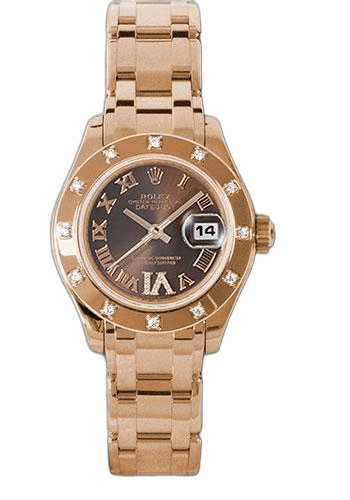 Rolex Datejust Pearlmaster Pink Gold — Chocolate Brown Diamond Roman Dial | Ref. 80315
