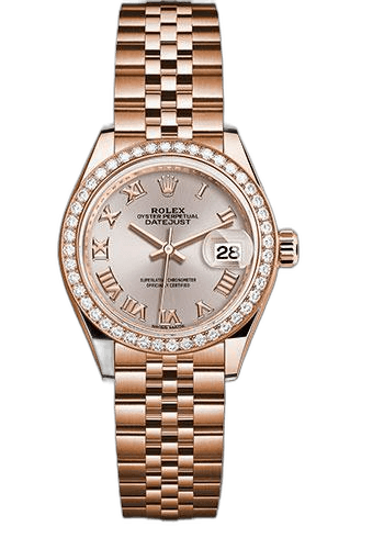 Rolex Lady-Datejust Gold — Diamond Bezel Sundust Roman Dial | Ref. 279135RBR