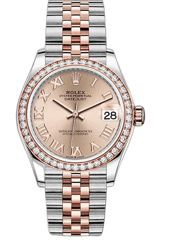 Rolex Datejust 31 Everose Rolesor — Rose Roman Dial, 46-Diamond Bezel | Ref. 278381RBR