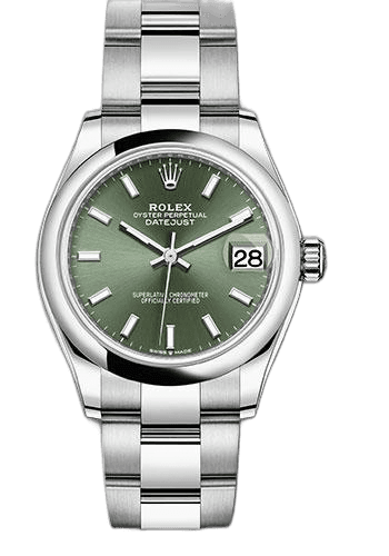 Rolex Datejust 31 White Rolesor — Mint Green Index Dial | Ref. 278240