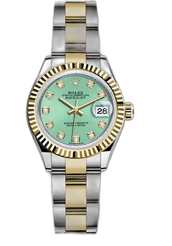 Rolex Lady-Datejust Yellow Rolesor — Mint Green Diamond Dial | Ref. 279173