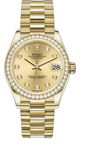Rolex Datejust 31 Yellow Gold — Champagne Diamond Dial, Diamond Bezel | Ref. 278288RBR (2)