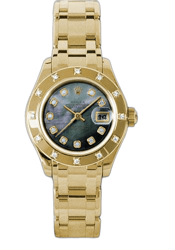 Rolex Datejust Yellow Gold — Dark Mother-of-Pearl Diamond | Ref. 80318