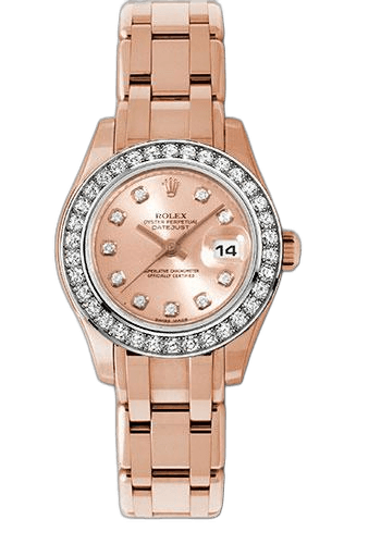 Rolex Datejust 29 Yellow Gold — 34 Diamond Bezel, Pink Diamond Dial | Ref. 80285