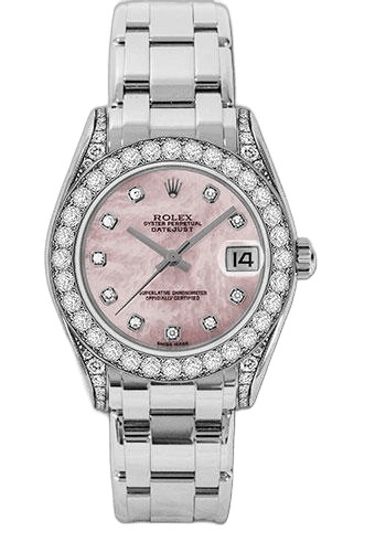 Rolex Datejust Pearlmaster White Gold — Pink Mother-of-Pearl Diamond Dial | Ref. 81159