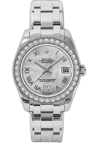 Rolex Datejust Pearlmaster 34 White Gold — Mother-of-Pearl Roman Dial | Ref. 81299