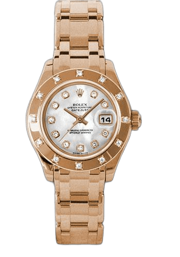 Rolex Datejust Pearlmaster 29 Pink Gold — Mother-of-Pearl Diamond Dial, 12 Diamond Bezel | Ref. 80315