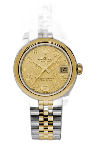Rolex Datejust 31 Yellow Rolesor — Champagne Floral Motif Dial | Ref. 178243