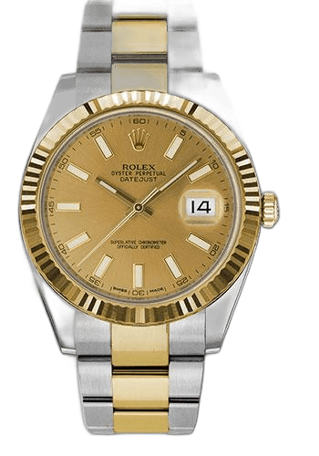 Rolex Datejust 41 Yellow Rolesor — Champagne Index Dial, Fluted Bezel | Ref. 126333