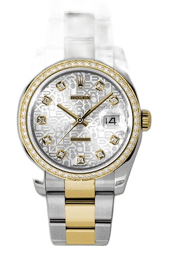Rolex Datejust 36 Yellow Rolesor — Silver Jubilee Diamond Dial, 52-Diamond Bezel | Ref. 116243