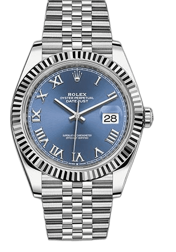 Rolex Datejust White Rolesor Fluted Bezel — Blue Roman Dial | Ref. 126334