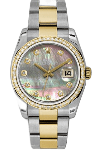 Rolex Datejust Yellow Rolesor — 52 Diamond Bezel Dark Mother-of-Pearl Diamond Dial | Ref. 116243