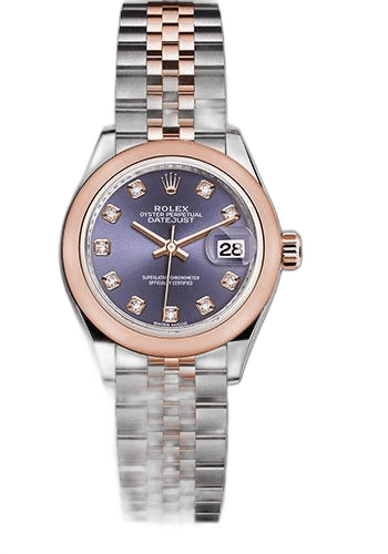 Rolex Datejust 28 Everose Rolesor — Aubergine Diamond Dial | Ref. 279161