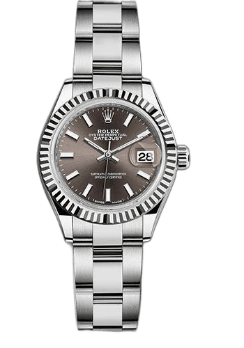 Rolex Lady-Datejust 28 White Rolesor — Dark Grey Index Dial | Ref. 279174