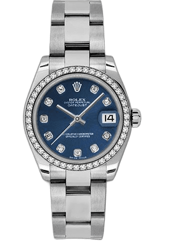 Rolex Datejust 31 White Rolesor — Blue Diamond Dial, 46-Diamond Bezel | Ref. 178384