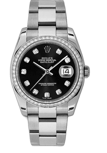 Rolex Datejust 36 White Rolesor — Black Diamond Dial, 52-Diamond Bezel | Ref. 116244 (2)