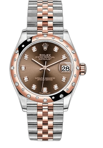 Rolex Datejust 31 Everose Rolesor — 24-Diamond Bezel White Roman Dial | Ref. 278341RBR
