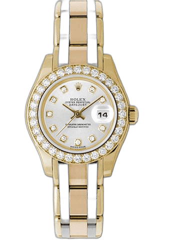 Rolex Datejust 29 Yellow Gold — Diamond Bezel Silver Diamond Dial