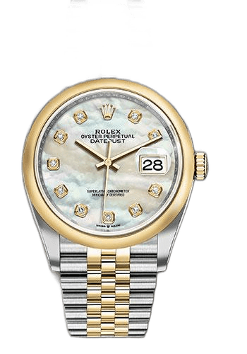 Rolex Datejust Yellow Rolesor — White Mother-of-Pearl Diamond Dial | Ref. 126203