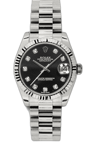 Rolex Datejust 31 White Gold — Black Diamond Dial | Ref. 178279