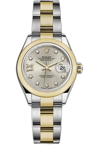 Rolex Datejust 28 Yellow Rolesor — Silver Diamond Star Dial | Ref. 279163