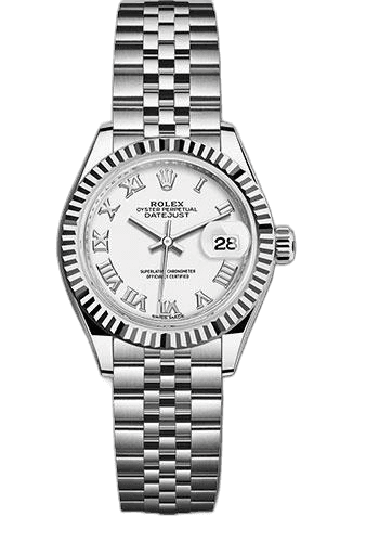 Rolex Datejust White Rolesor — White Dial with Roman Numerals & Fluted Bezel | Ref. 279174