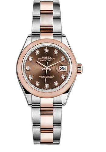Rolex Lady-Datejust 28 Everose Rolesor — Chocolate Diamond Dial | Ref. 279161