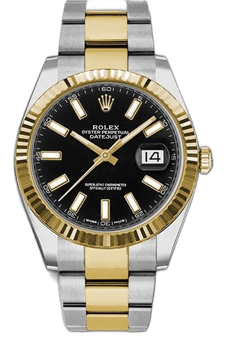 Rolex Datejust 41 Yellow Rolesor — Fluted Bezel Black Index Dial | Ref. 126333