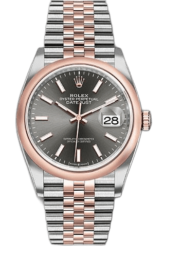 Rolex Datejust 36 Everose Rolesor — Dark Rhodium Index Dial | Ref. 126201