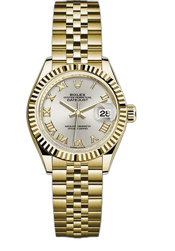 Rolex Datejust Yellow Gold — Fluted Bezel Silver Roman | Ref. 279178