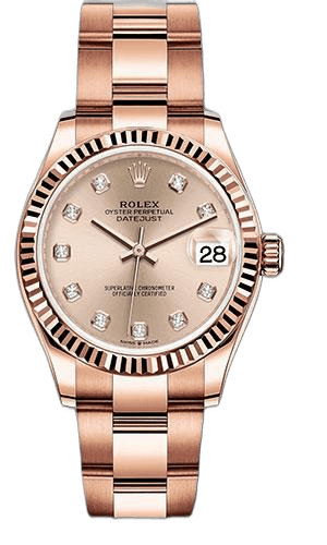 Rolex Datejust 31 Gold — Rose Diamond Fluted Bezel Dial | Ref. 278275