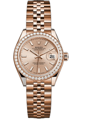 Rolex Lady-Datejust Gold — Pink Sundust Diamond Dial | Ref. 279135RBR