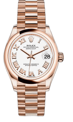 Rolex Datejust 31 Everose Gold — White Roman Dial, Domed Bezel | Ref. 278245