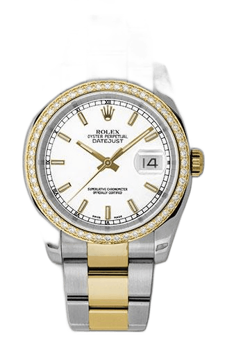 Rolex Datejust Yellow Rolesor — White Dial with 52 Diamond Bezel | Ref. 116243