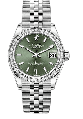 Rolex Datejust 31 White Rolesor — Mint Green Index Dial | Ref. 278384RBR