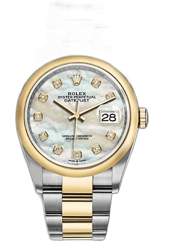 Rolex Datejust 36 Yellow Rolesor — White Mother-of-Pearl Diamond Dial | Ref. 126203