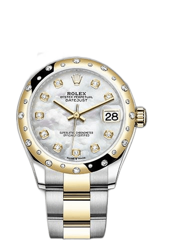 Rolex Datejust 31 Yellow Rolesor — Domed Diamond Bezel Mother-of-Pearl Diamond Dial | Ref. 278343