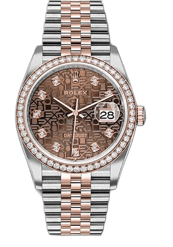 Rolex Datejust 36 Everose Rolesor — Chocolate Jubilee Diamond Dial | Ref. 126281RBR