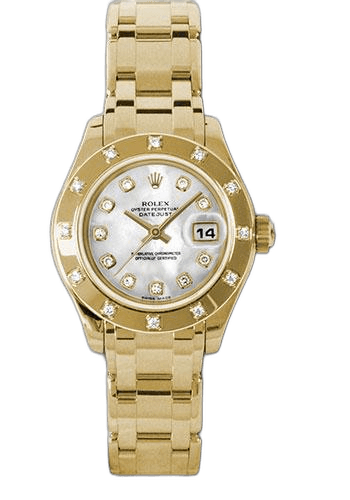 Rolex Lady-Datejust Pearlmaster 29 Yellow Gold — Mother-of-Pearl Diamond Dial | Ref. 80318