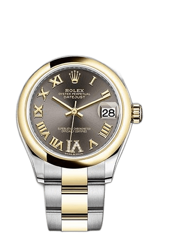 Rolex Datejust 31 Yellow Rolesor — Dark Grey Diamond Roman Six Dial