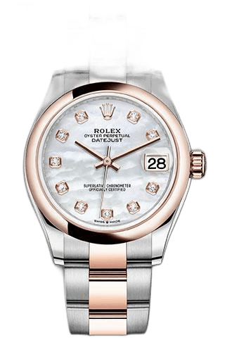 Rolex Datejust 31 Everose Rolesor — Silver Diamond Dial | Ref. 278241